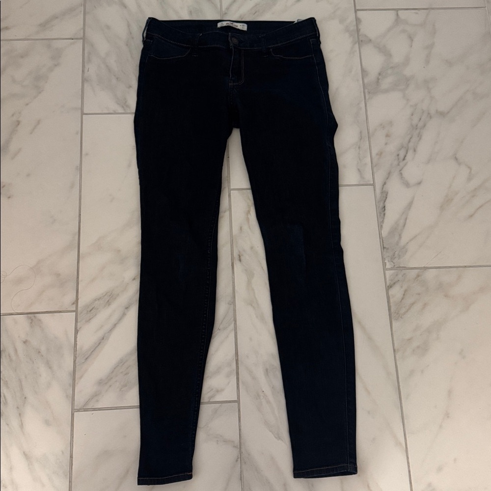 Hollister Women's Dark Blue Skinny Jeans